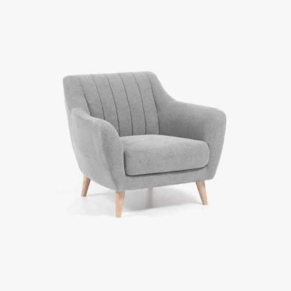 Sillón gris | madera clara
