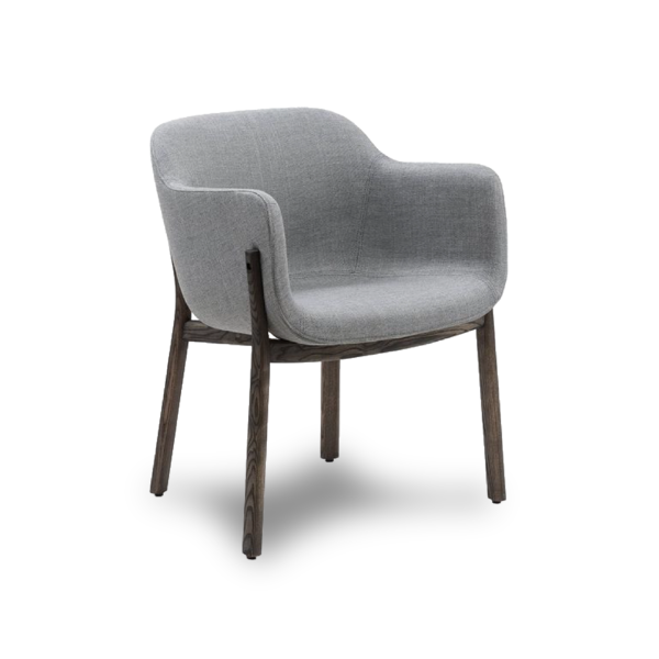 Silla acolchonada gris